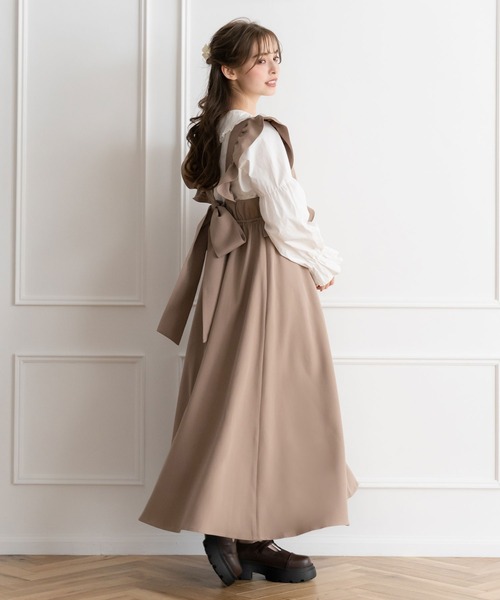 DearMyLoveRose（ディアマイラブローズ）の「バックリボンフリルジャンスカ（ジャンパースカート・レディース・ブラック/ベージュ/パープル/ブラック系その他/ベージュ系その他/パープル系その他・MEDIUM/XX-LARGE/X-LARGE/LARGE）」の11枚目の写真