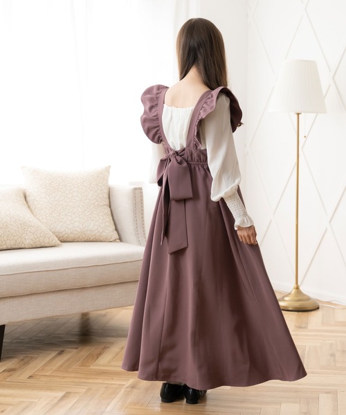 DearMyLoveRose（ディアマイラブローズ）の「バックリボンフリルジャンスカ（ジャンパースカート・レディース・ブラック/ベージュ/パープル/ブラック系その他/ベージュ系その他/パープル系その他・MEDIUM/XX-LARGE/X-LARGE/LARGE）」の16枚目の写真