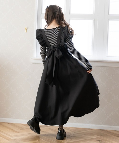 DearMyLoveRose（ディアマイラブローズ）の「バックリボンフリルジャンスカ（ジャンパースカート・レディース・ブラック/ベージュ/パープル/ブラック系その他/ベージュ系その他/パープル系その他・MEDIUM/XX-LARGE/X-LARGE/LARGE）」の19枚目の写真