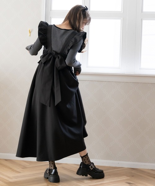 DearMyLoveRose（ディアマイラブローズ）の「バックリボンフリルジャンスカ（ジャンパースカート・レディース・ブラック/ベージュ/パープル/ブラック系その他/ベージュ系その他/パープル系その他・MEDIUM/XX-LARGE/X-LARGE/LARGE）」の20枚目の写真