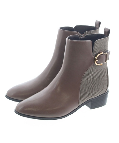 JELLY BEANS（ジェリービーンズ）の「サイドベルトショートブーツ<ふわさら>(204-62847)JELLY BEANS(ジェリービーンズ)（ブーツ・レディース・グレイッシュベージュ/ブラウン/ブラック・S/M/L/LL/SS）」の4枚目の写真