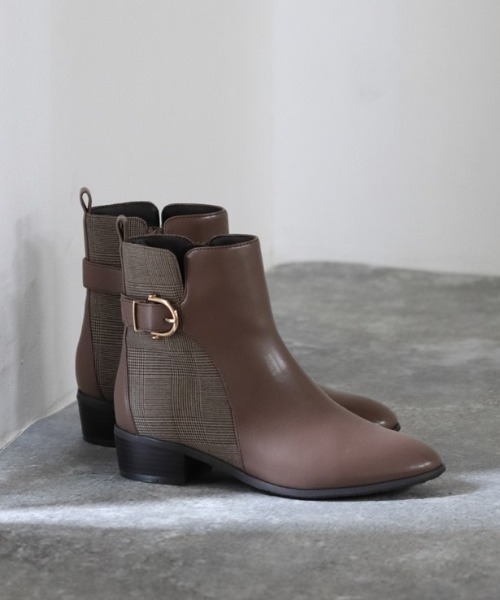 JELLY BEANS（ジェリービーンズ）の「サイドベルトショートブーツ<ふわさら>(204-62847)JELLY BEANS(ジェリービーンズ)（ブーツ・レディース・グレイッシュベージュ/ブラウン/ブラック・S/M/L/LL/SS）」の11枚目の写真