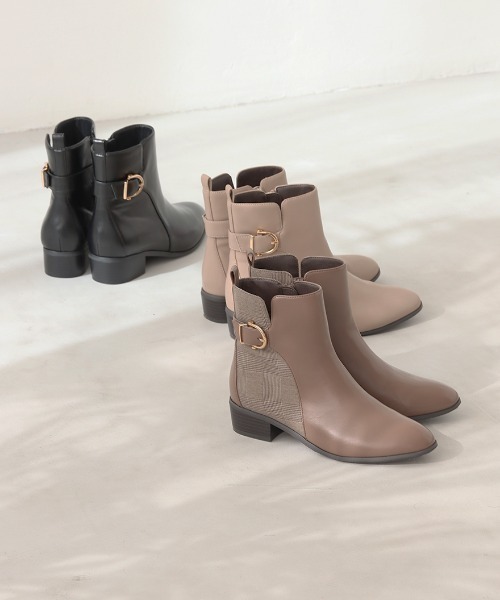 JELLY BEANS（ジェリービーンズ）の「サイドベルトショートブーツ<ふわさら>(204-62847)JELLY BEANS(ジェリービーンズ)（ブーツ・レディース・グレイッシュベージュ/ブラウン/ブラック・S/M/L/LL/SS）」の16枚目の写真