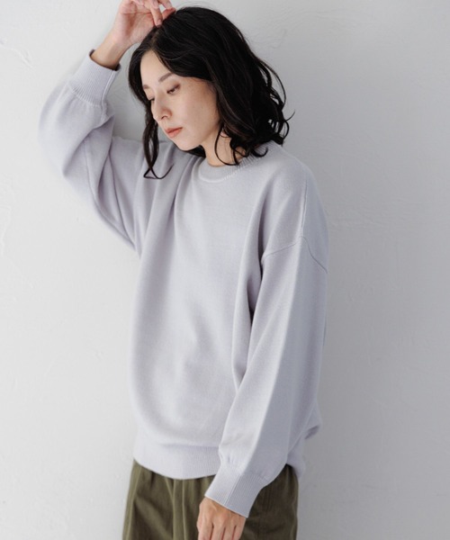 LEPSIM（レプシィム）の「7ゲージホイップライクニットプルオーバー　294952（ニット/セーター・レディース・カーキ/ブラック/ライム/ピンク/グレー/レッド/オフホワイト・FREE）」の4枚目の写真