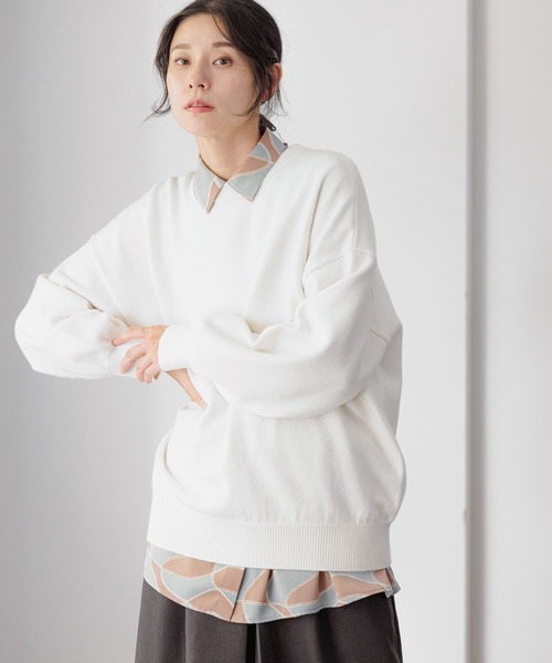 LEPSIM（レプシィム）の「7ゲージホイップライクニットプルオーバー　294952（ニット/セーター・レディース・カーキ/ブラック/ライム/ピンク/グレー/レッド/オフホワイト・FREE）」の8枚目の写真