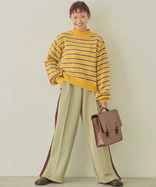 MERLOT(メルロー)の「マルチカラーハイネックボーダーニット(ニット/セーター・レディース・グリーン/ピンク/イエロー・FREE)」の19枚目の写真