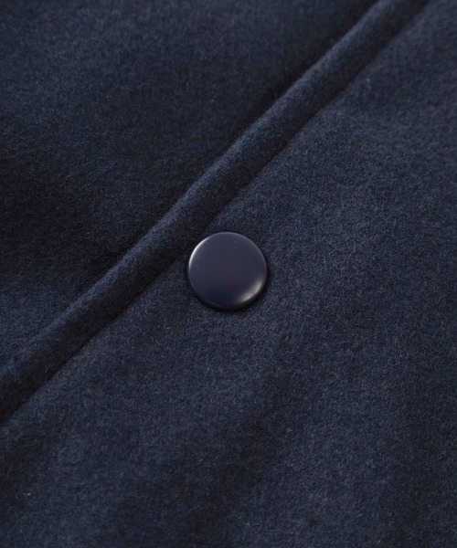 make a ray!(メイク ア レイ!)の「ワンポイント カレッジサガラ刺繍 メルトンスタジャン/ ビッグシルエット(スタジャン・メンズ・ブラック/ネイビー/グリーン/ブラック系その他・M/L/XL)」の7枚目の写真