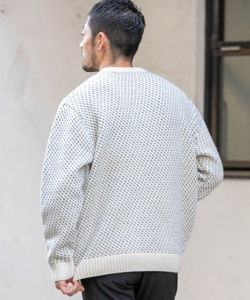 URBAN RESEARCH ROSSO MEN(アーバンリサーチロッソメン)の「『XLサイズあり』バーズアイ柄ニット(ニット/セーター・メンズ・グレー/アイボリー/ネイビー/ブラック・SMALL/MEDIUM/LARGE/X-LARGE)」の8枚目の写真
