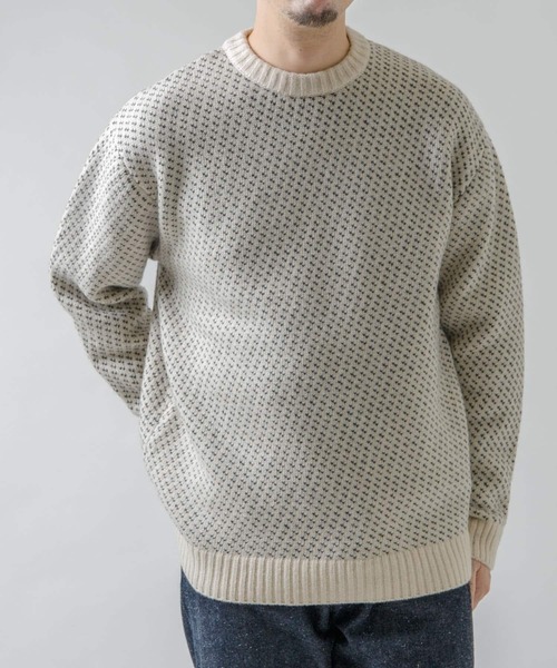 URBAN RESEARCH ROSSO MEN(アーバンリサーチロッソメン)の「『XLサイズあり』バーズアイ柄ニット(ニット/セーター・メンズ・グレー/アイボリー/ネイビー/ブラック・SMALL/MEDIUM/LARGE/X-LARGE)」の14枚目の写真