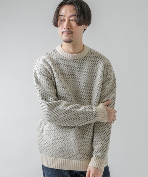 URBAN RESEARCH ROSSO MEN(アーバンリサーチロッソメン)の「『XLサイズあり』バーズアイ柄ニット(ニット/セーター・メンズ・グレー/アイボリー/ネイビー/ブラック・SMALL/MEDIUM/LARGE/X-LARGE)」の16枚目の写真