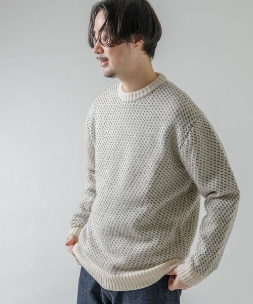 URBAN RESEARCH ROSSO MEN(アーバンリサーチロッソメン)の「『XLサイズあり』バーズアイ柄ニット(ニット/セーター・メンズ・グレー/アイボリー/ネイビー/ブラック・SMALL/MEDIUM/LARGE/X-LARGE)」の18枚目の写真