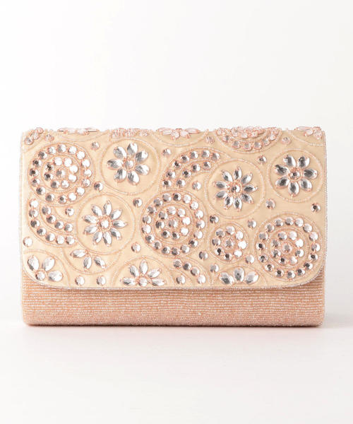 green label relaxing(グリーンレーベルリラクシング)の「GB ビーズクラッチバッグ(クラッチバッグ・レディース・シルバー/ブラック/ゴールド/ライトピンク・フリー)」の7枚目の写真