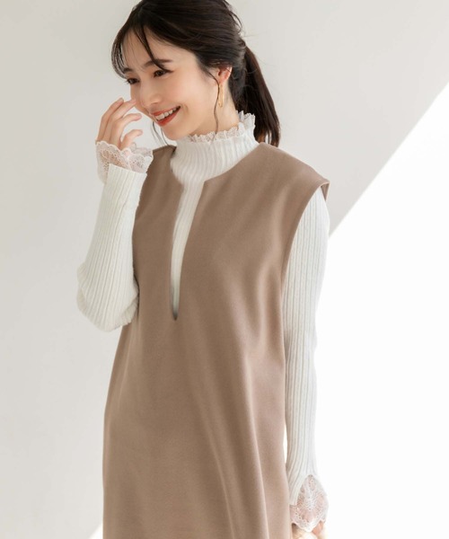 fifth（フィフス）の「メルトンキーネックジャンスカワンピース（ワンピース・レディース・モカ/カーキ/ブラック・M）」の18枚目の写真