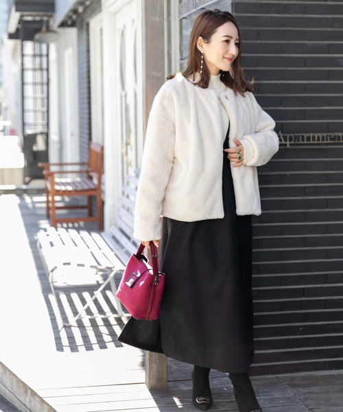 fifth（フィフス）の「メルトンキーネックジャンスカワンピース（ワンピース・レディース・モカ/カーキ/ブラック・M）」の11枚目の写真