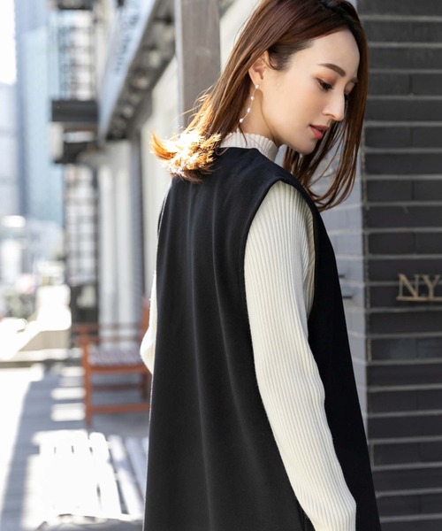 fifth（フィフス）の「メルトンキーネックジャンスカワンピース（ワンピース・レディース・モカ/カーキ/ブラック・M）」の12枚目の写真