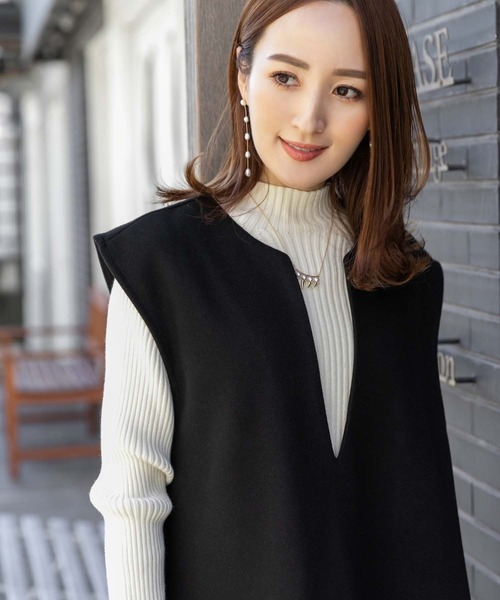 fifth（フィフス）の「メルトンキーネックジャンスカワンピース（ワンピース・レディース・モカ/カーキ/ブラック・M）」の14枚目の写真