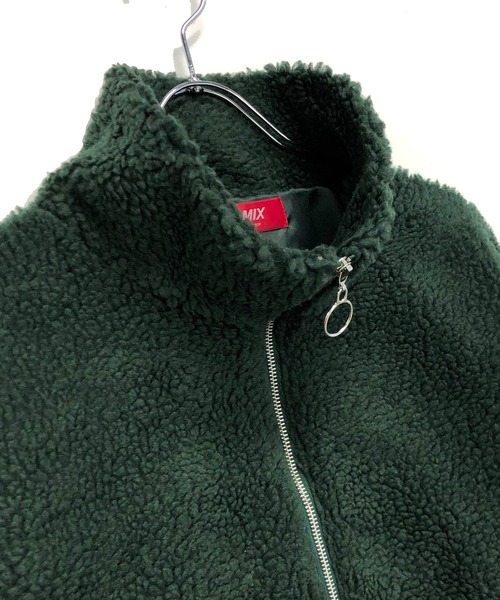 ADMIX/ATELIER SAB MEN（アドミックスアトリエサブメン）の「【no sweat.×ADMIX】ハーフジップ もこもこ ボアフリース / オーバーサイズ スタンドカラー ジップブルゾン（ブルゾン・メンズ・オフホワイト/チャコールグレー/ブラック/グリーン/カーキ/ライトベージュ/モカ・48/50/52）」の8枚目の写真