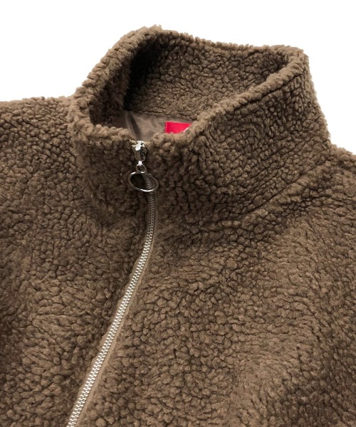 ADMIX/ATELIER SAB MEN（アドミックスアトリエサブメン）の「【no sweat.×ADMIX】ハーフジップ もこもこ ボアフリース / オーバーサイズ スタンドカラー ジップブルゾン（ブルゾン・メンズ・オフホワイト/チャコールグレー/ブラック/グリーン/カーキ/ライトベージュ/モカ・48/50/52）」の9枚目の写真