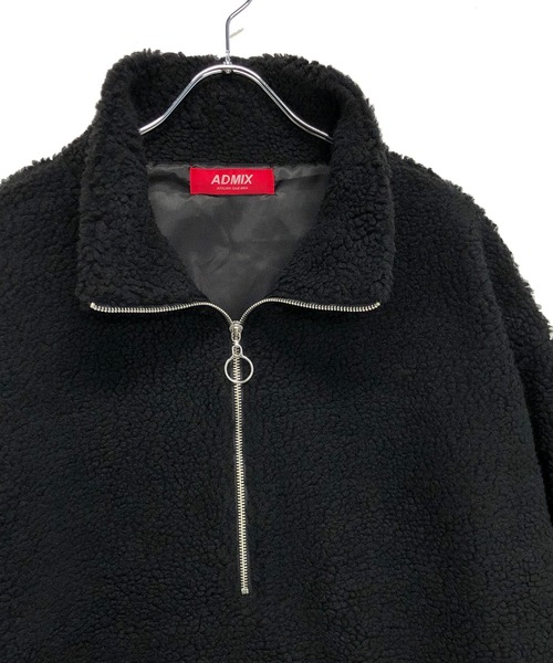 ADMIX/ATELIER SAB MEN（アドミックスアトリエサブメン）の「【no sweat.×ADMIX】ハーフジップ もこもこ ボアフリース / オーバーサイズ スタンドカラー ジップブルゾン（ブルゾン・メンズ・オフホワイト/チャコールグレー/ブラック/グリーン/カーキ/ライトベージュ/モカ・48/50/52）」の11枚目の写真
