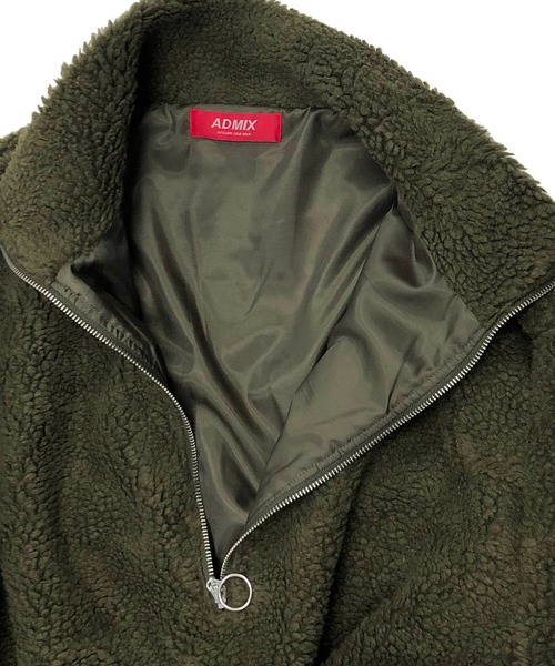 ADMIX/ATELIER SAB MEN（アドミックスアトリエサブメン）の「【no sweat.×ADMIX】ハーフジップ もこもこ ボアフリース / オーバーサイズ スタンドカラー ジップブルゾン（ブルゾン・メンズ・オフホワイト/チャコールグレー/ブラック/グリーン/カーキ/ライトベージュ/モカ・48/50/52）」の13枚目の写真