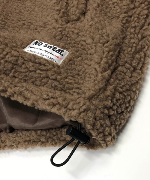 ADMIX/ATELIER SAB MEN（アドミックスアトリエサブメン）の「【no sweat.×ADMIX】ハーフジップ もこもこ ボアフリース / オーバーサイズ スタンドカラー ジップブルゾン（ブルゾン・メンズ・オフホワイト/チャコールグレー/ブラック/グリーン/カーキ/ライトベージュ/モカ・48/50/52）」の15枚目の写真