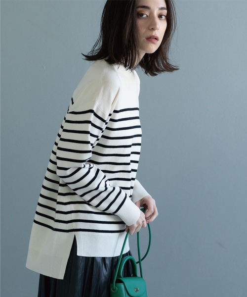 OPAQUE.CLIP（オペークドットクリップ）の「◆【ネオサーモ】リラクシーハイネックニット【抗ピリング】（ニット/セーター・レディース・ブラック/オフホワイト/ナチュラル/ブルー/ホワイト系5/レッド系9/レッド系4/ピンク系9・36/38/40/42）」の3枚目の写真