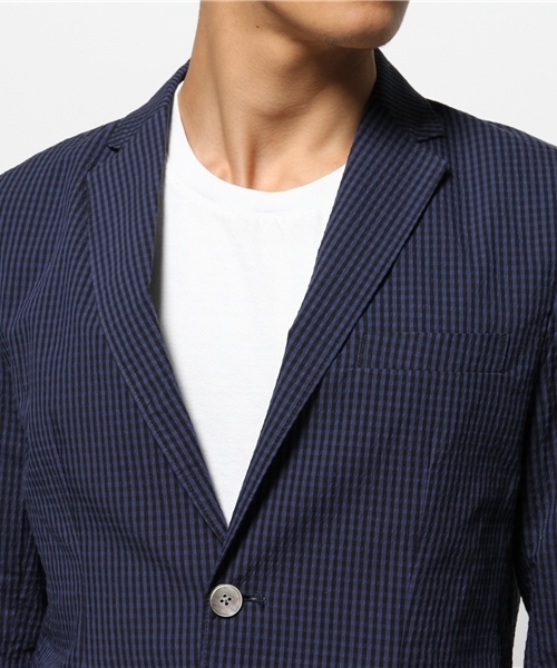 EDIFICE(エディフィス)の「◇C/PEサッカーギンガム 2Bジャケット(その他アウター・メンズ・ブルー系その他・44/46/48/50)」の5枚目の写真