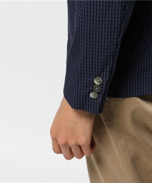 EDIFICE(エディフィス)の「◇C/PEサッカーギンガム 2Bジャケット(その他アウター・メンズ・ブルー系その他・44/46/48/50)」の7枚目の写真