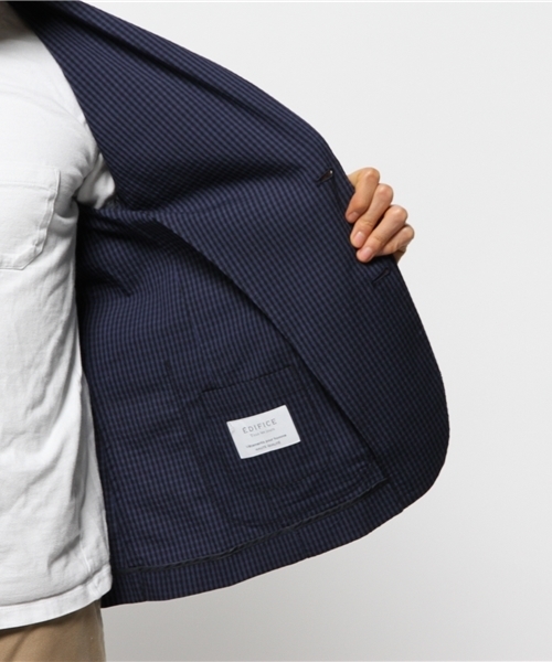 EDIFICE(エディフィス)の「◇C/PEサッカーギンガム 2Bジャケット(その他アウター・メンズ・ブルー系その他・44/46/48/50)」の12枚目の写真