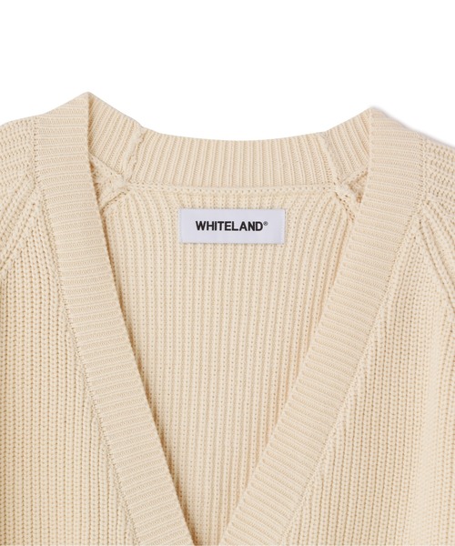 WHITELAND（ホワイトランド）の「WHITELAND/ホワイトランド/RIB CARDIGAN（カーディガン/ボレロ・メンズ・ブラック/アイボリー・F）」の8枚目の写真