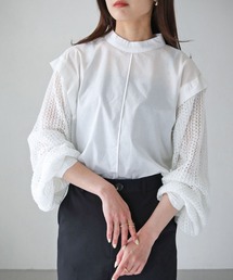 【cheriella】WEB限定袖ボリュームレースブラウス