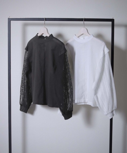 cheriella（シェリエラ）の「【cheriella】WEB限定袖ボリュームレースブラウス（シャツ/ブラウス・レディース・ホワイト/ブラック/ホワイト系その他/ブラック系その他・M）」の8枚目の写真