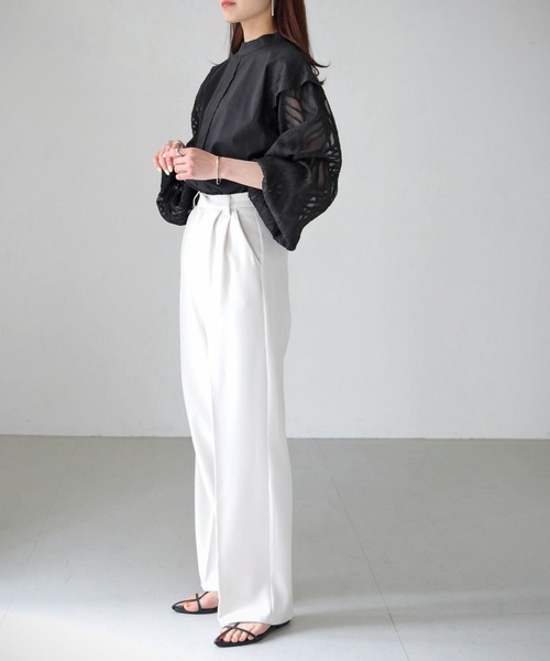 cheriella（シェリエラ）の「【cheriella】WEB限定袖ボリュームレースブラウス（シャツ/ブラウス・レディース・ホワイト/ブラック/ホワイト系その他/ブラック系その他・M）」の11枚目の写真