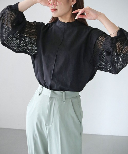 cheriella（シェリエラ）の「【cheriella】WEB限定袖ボリュームレースブラウス（シャツ/ブラウス・レディース・ホワイト/ブラック/ホワイト系その他/ブラック系その他・M）」の21枚目の写真