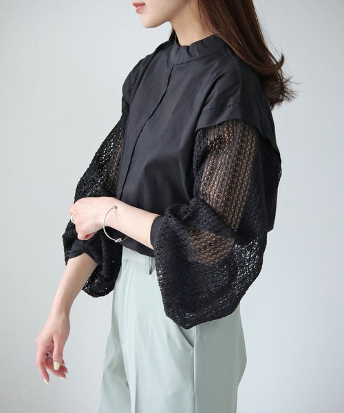 cheriella（シェリエラ）の「【cheriella】WEB限定袖ボリュームレースブラウス（シャツ/ブラウス・レディース・ホワイト/ブラック/ホワイト系その他/ブラック系その他・M）」の19枚目の写真