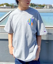CHAMPION/チャンピオン ヘビーウェイト/ルーズフィット ワンポイントロゴデザイン ショートスリーブTシャツ/半袖Tシャツ C3-X307