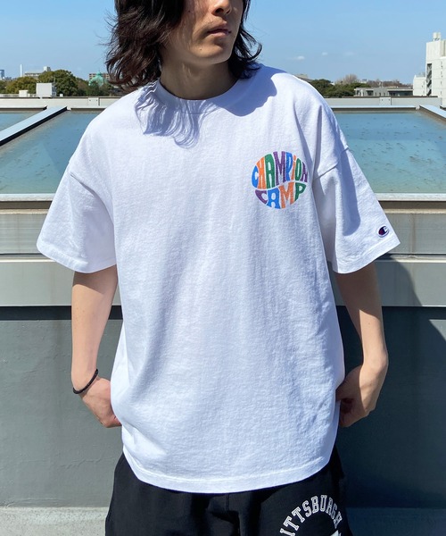 Champion(チャンピオン)の「CHAMPION/チャンピオン ヘビーウェイト/ルーズフィット ワンポイントロゴデザイン ショートスリーブTシャツ/半袖Tシャツ C3-X307(Tシャツ/カットソー・メンズ・グレー/ホワイト/ブラック・XL/L/M)」の1枚目の写真