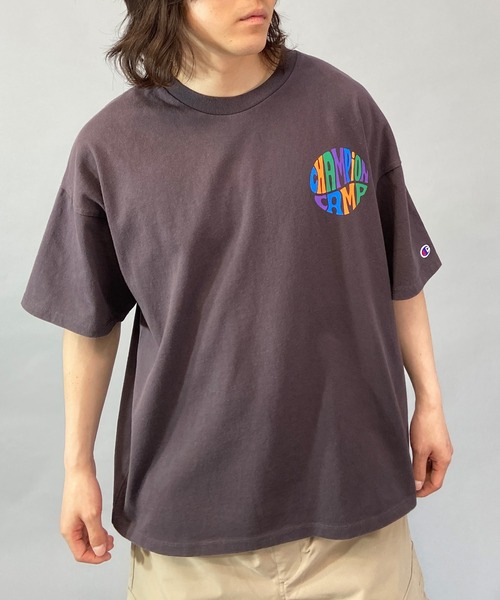 Champion(チャンピオン)の「CHAMPION/チャンピオン ヘビーウェイト/ルーズフィット ワンポイントロゴデザイン ショートスリーブTシャツ/半袖Tシャツ C3-X307(Tシャツ/カットソー・メンズ・グレー/ホワイト/ブラック・XL/L/M)」の13枚目の写真