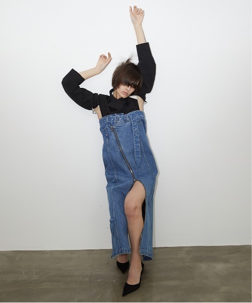 PRANK PROJECT（プランクプロジェクト）の「テーラードデニムワンピース/Tailored Denim Dress（ワンピース・レディース・ブラック/ブルー・FREE）」の20枚目の写真