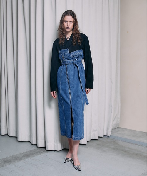 PRANK PROJECT（プランクプロジェクト）の「テーラードデニムワンピース/Tailored Denim Dress（ワンピース・レディース・ブラック/ブルー・FREE）」の21枚目の写真