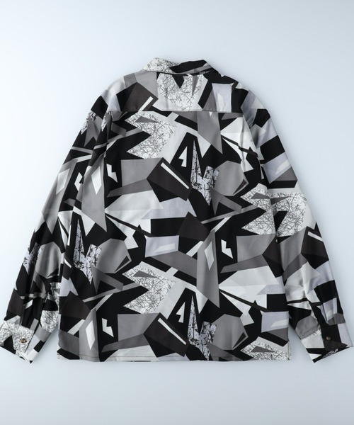 PLUS ONE(プラスワン)の「【PLUS ONE】総柄シャツ(シャツ/ブラウス・メンズ・ホワイト/ブラック/ネイビー・M/L/XL)」の9枚目の写真