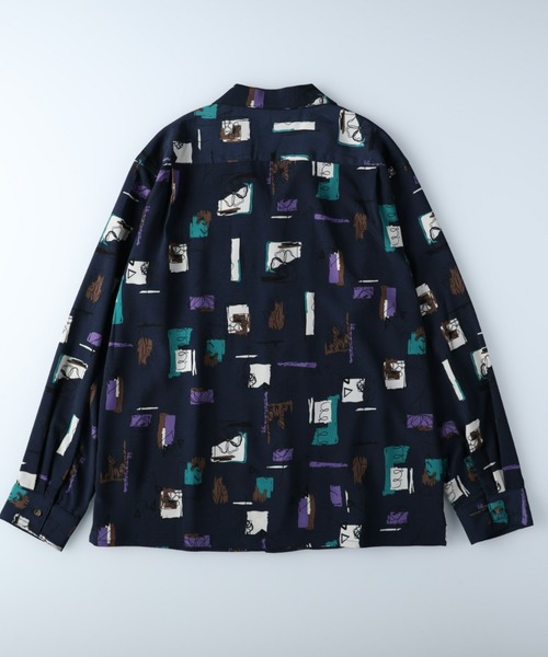 PLUS ONE(プラスワン)の「【PLUS ONE】総柄シャツ(シャツ/ブラウス・メンズ・ホワイト/ブラック/ネイビー・M/L/XL)」の6枚目の写真