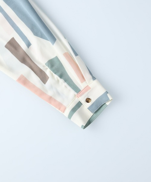 PLUS ONE(プラスワン)の「【PLUS ONE】総柄シャツ(シャツ/ブラウス・メンズ・ホワイト/ブラック/ネイビー・M/L/XL)」の13枚目の写真