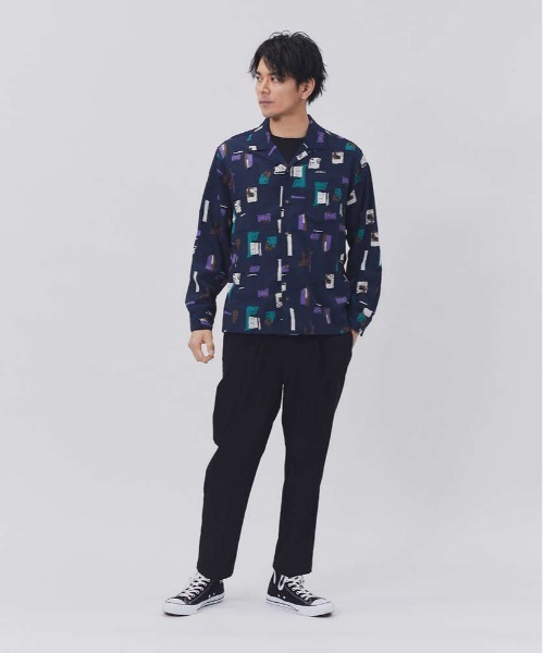 PLUS ONE(プラスワン)の「【PLUS ONE】総柄シャツ(シャツ/ブラウス・メンズ・ホワイト/ブラック/ネイビー・M/L/XL)」の19枚目の写真