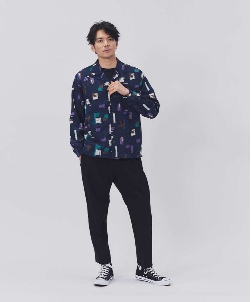 PLUS ONE(プラスワン)の「【PLUS ONE】総柄シャツ(シャツ/ブラウス・メンズ・ホワイト/ブラック/ネイビー・M/L/XL)」の20枚目の写真
