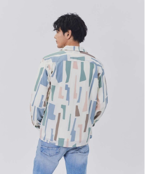 PLUS ONE(プラスワン)の「【PLUS ONE】総柄シャツ(シャツ/ブラウス・メンズ・ホワイト/ブラック/ネイビー・M/L/XL)」の21枚目の写真