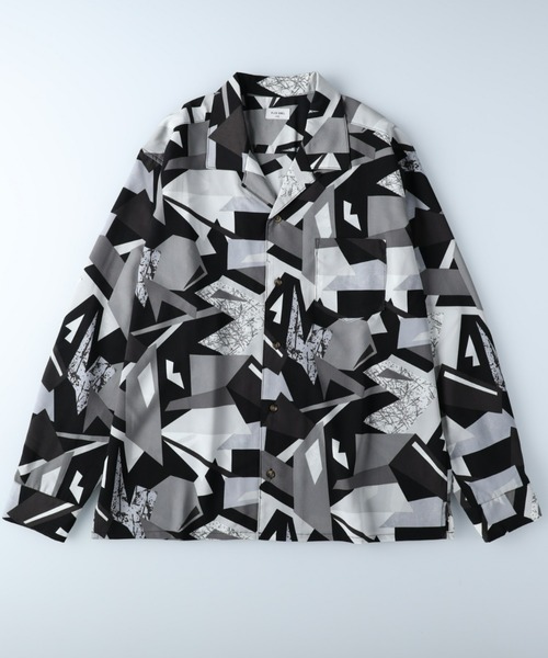 PLUS ONE(プラスワン)の「【PLUS ONE】総柄シャツ(シャツ/ブラウス・メンズ・ホワイト/ブラック/ネイビー・M/L/XL)」の14枚目の写真