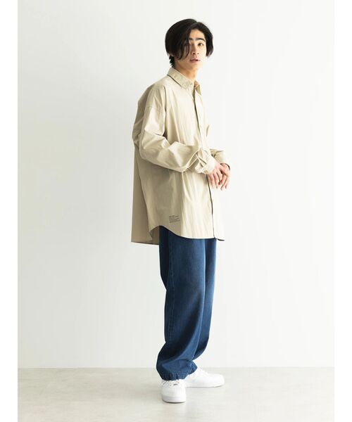 CRAFT STANDARD BOUTIQUE（クラフトスタンダードブティック）の「綿ナイロンダンプレギュラーカラーシャツ（シャツ/ブラウス・メンズ・ブラック/オフホワイト/アイボリー/カーキ/ベージュ・M/L/LL）」の12枚目の写真