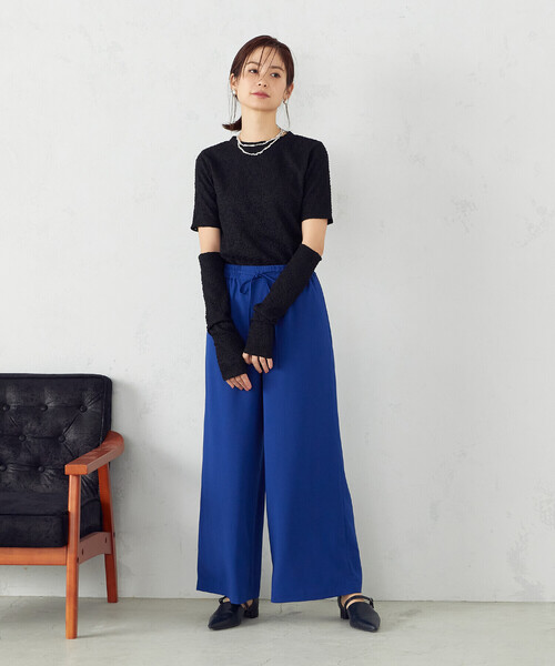 COMME CA ISM（コムサイズム）の「イージー ワイドパンツ（その他パンツ・レディース・ブルー/マスタード/チャコール・MEDIUM/LARGE）」の19枚目の写真