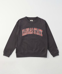 【110-150cm】キッズ カレッジロゴ刺繍長袖Tシャツ